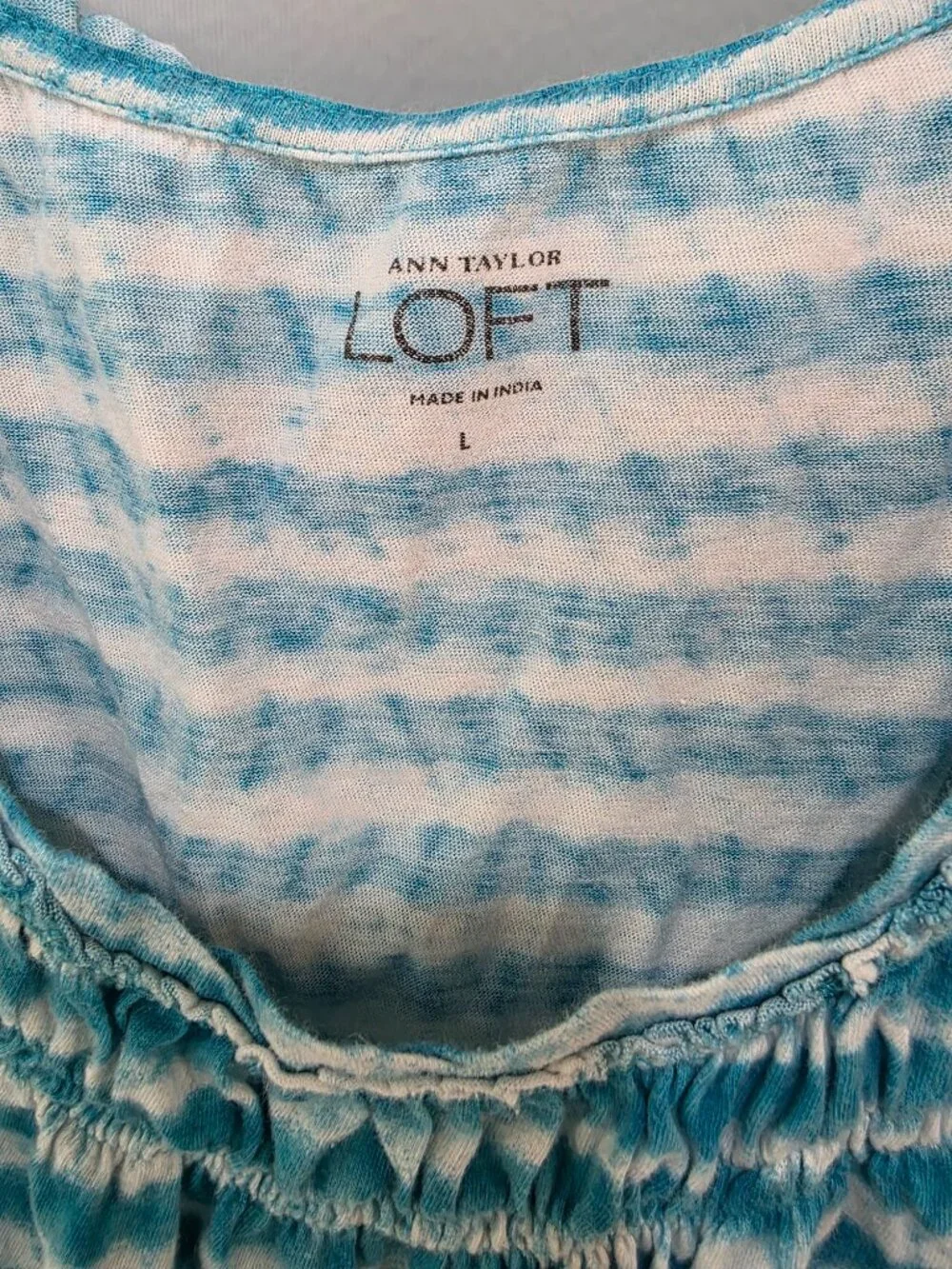 Ann Taylor LOFT Blue‎ & White Stripe Tank Top – Women’s Size Large - Picture 2 of 6